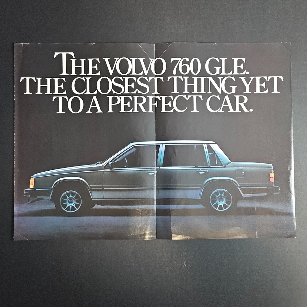 1983 Volvo 760 GLE Vintage Print Ad 2-Page Centerfold Spread Garage Mancave Shop